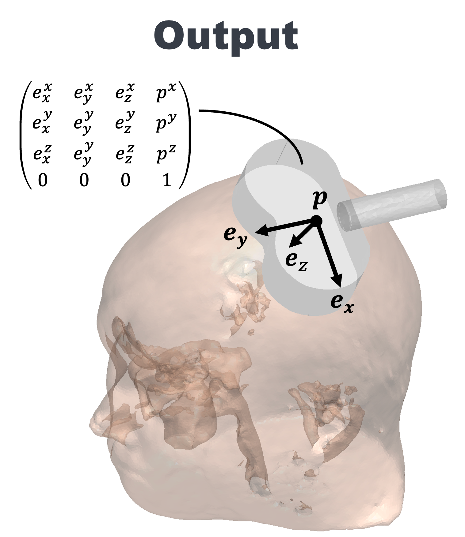 Output from TAP is a 4x4 affine matrix encoding position/orientation.