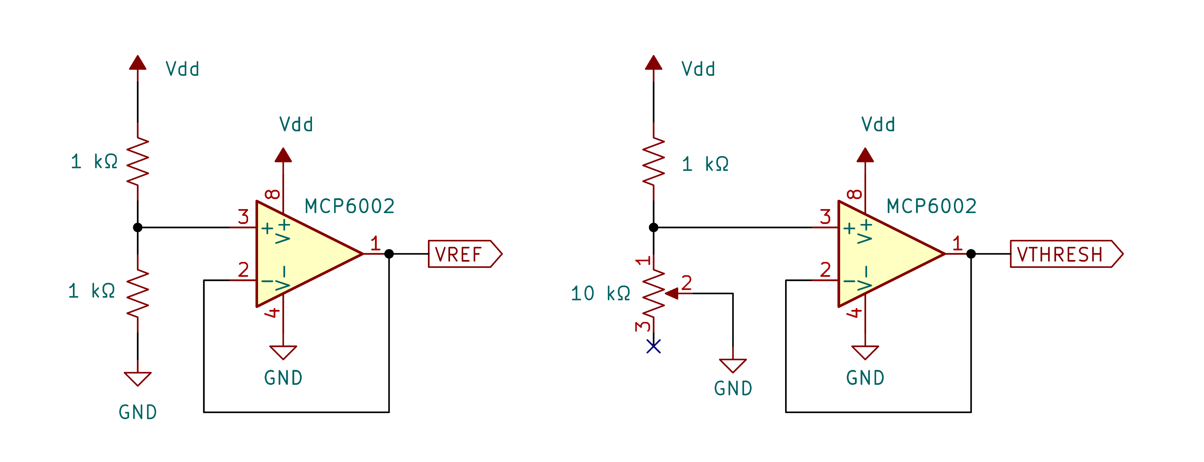 VREF and VTHRESH voltage supply circuitry schematic