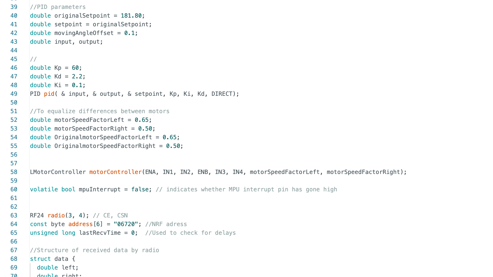 PID implemented in Arduino