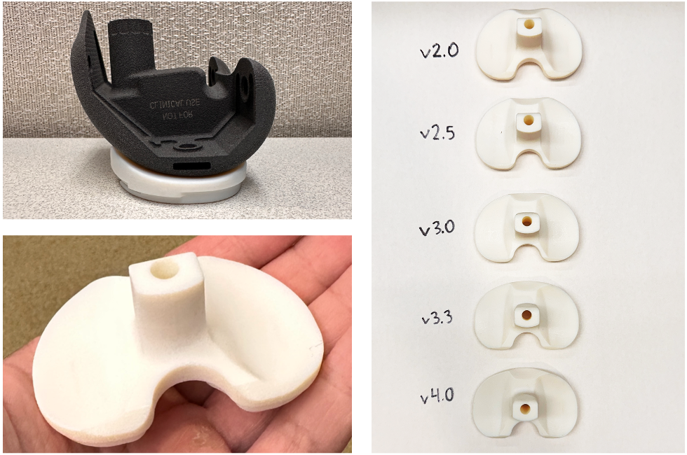 Prototype 3D prints and iterations