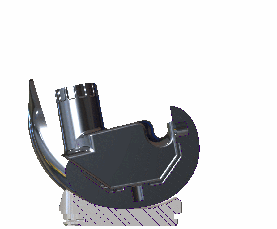 Articulation of femur on tibial insert prototype